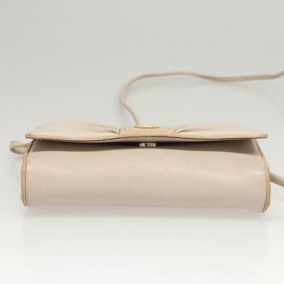 CELINE Shoulder Bag Leather Beige Gold - Picture 9 of 13